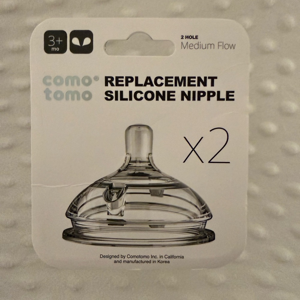 Como tomo Replacement Silicone Nipple Medium Flow x2